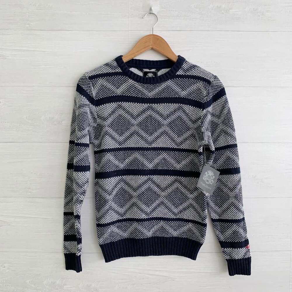 NWT English Laundry - Navy blue cotton crewneck sweater size M 10-12